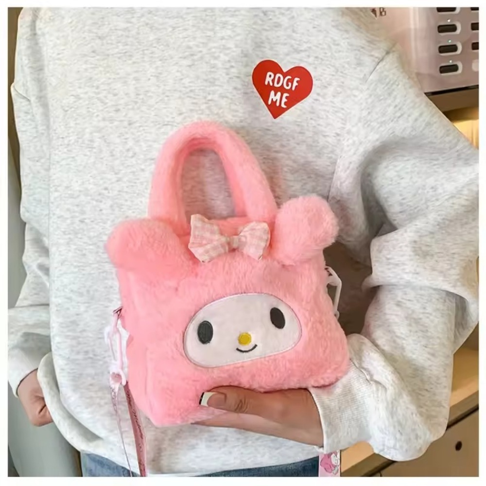 Sanrio My Melody Plush Handbag Pink Cosmetic Travel Storage Bag Gift NWT
